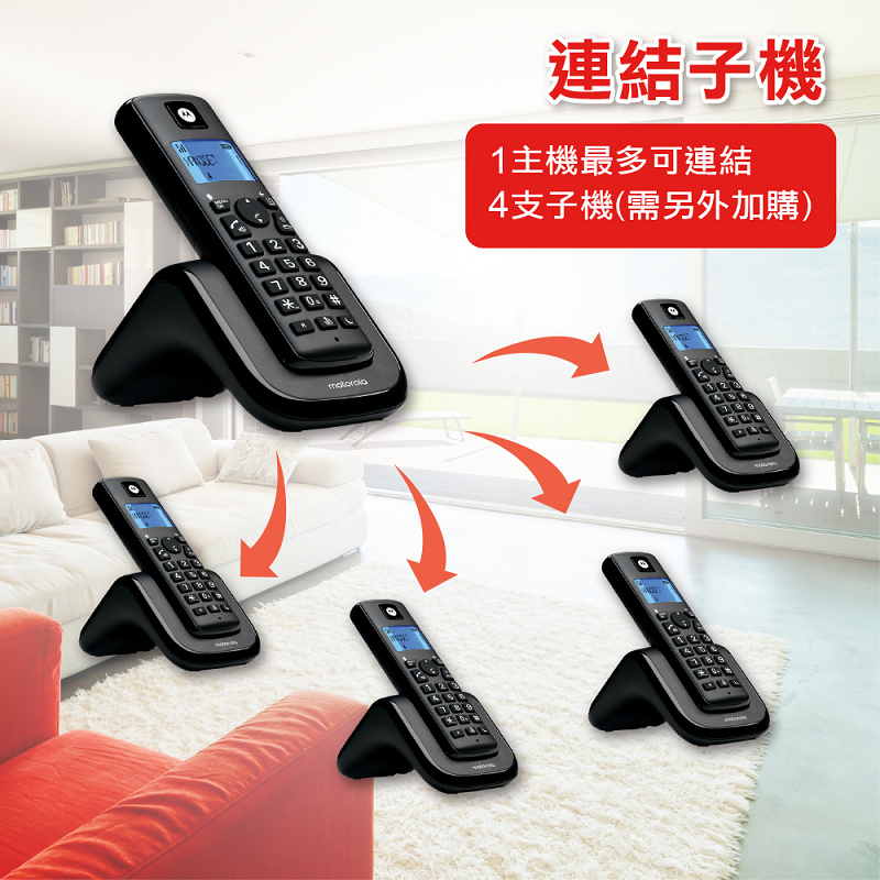 【Motorola】大音量DECT無線雙機 T202+