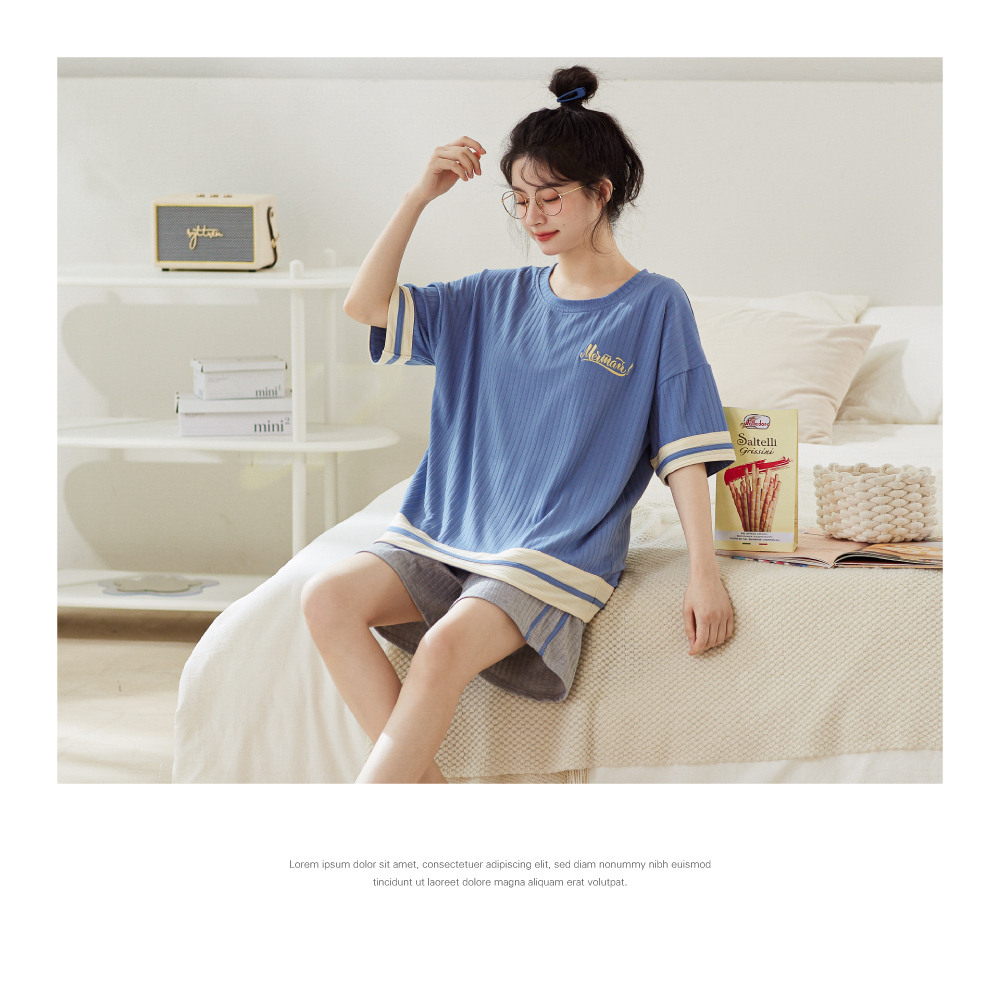 棉柔免穿Bra舒適鬆緊腰居家睡衣 4色可選 家居服 居家服