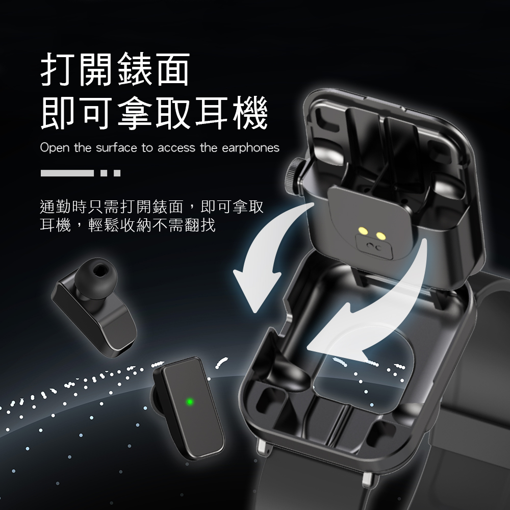 嘖嘖集資【HANLIN】側鍵旋轉耳機手錶二合一智能手錶 WBTX22 血氧偵測
