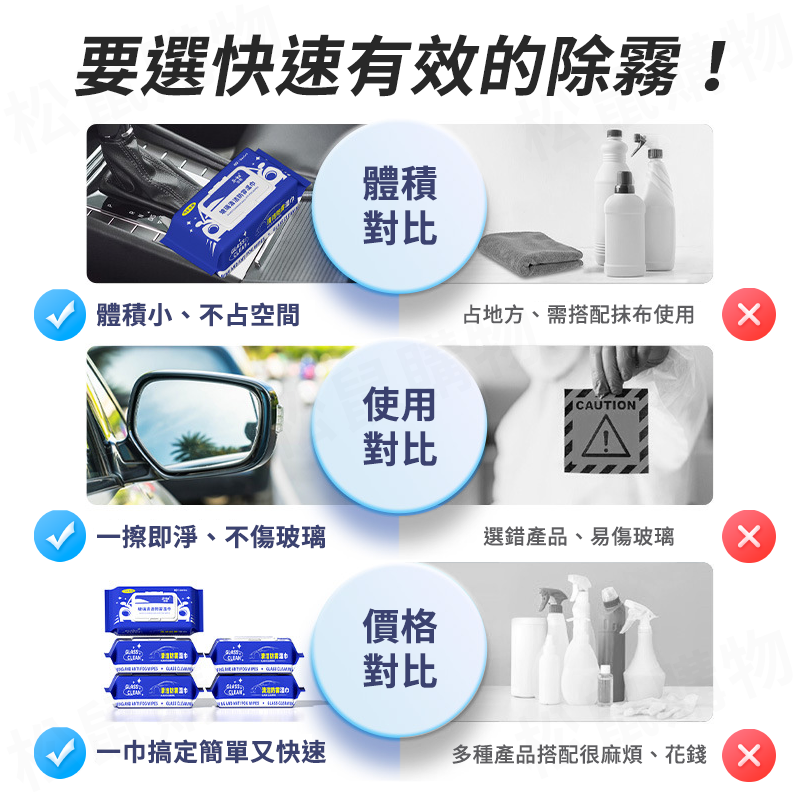 車用玻璃防霧濕紙巾80抽 車窗防霧 汽車清潔 鏡面清潔