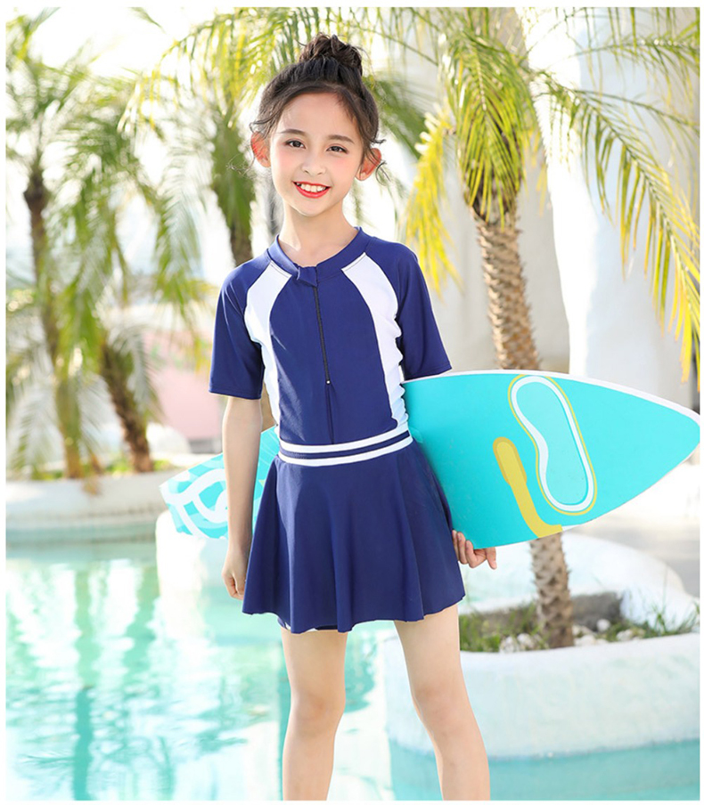 簡約風褲裙式兒童泳裝泳衣/學生泳衣 XL-4XL (2款任選)