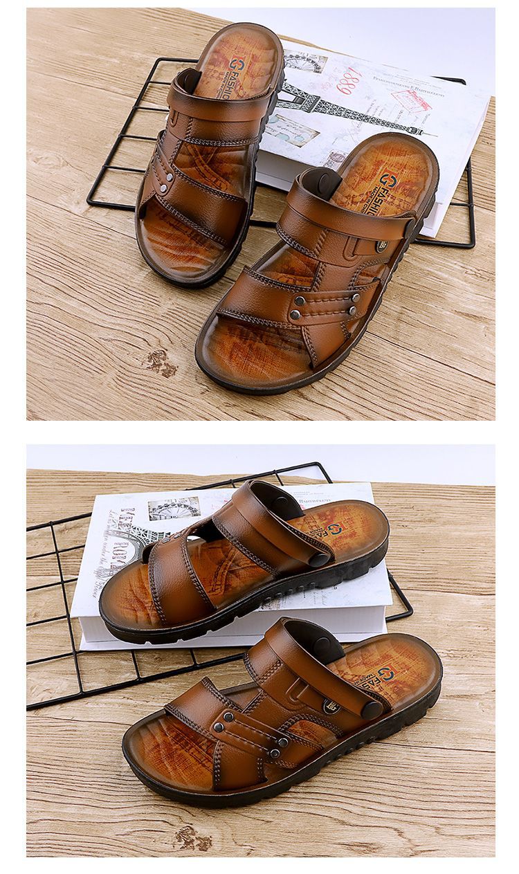 男士百搭好穿透氣兩用防滑拖鞋 涼鞋 兩款可選 