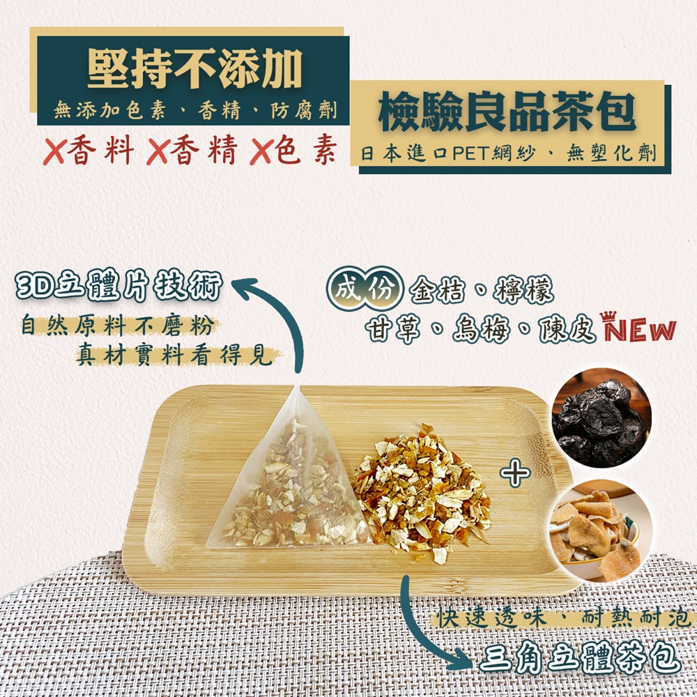 【蔘大王】金桔檸檬茶包6g 10入/袋(原切果粒 冷熱雙泡 清涼解膩 養顏美容)