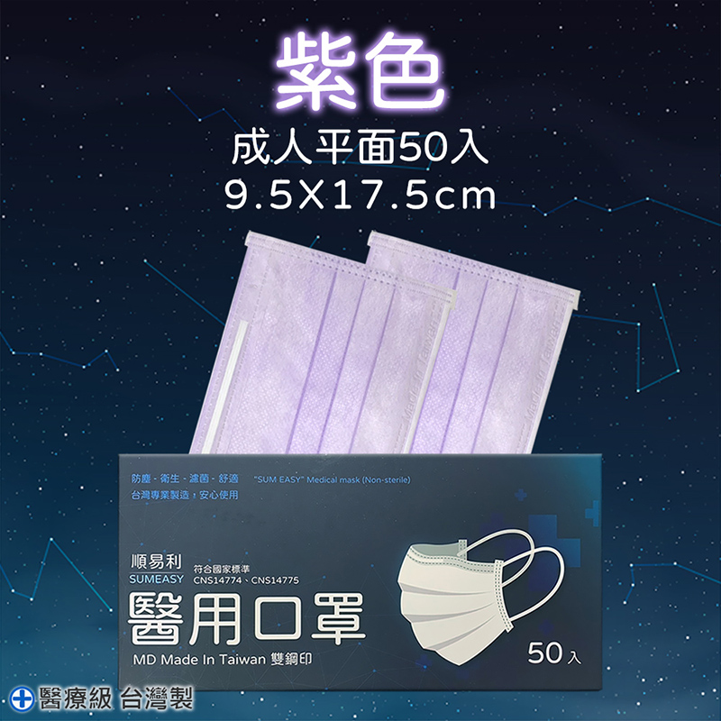 【順易利&提姆】平面醫用口罩 成人/兒童 (50片/盒)