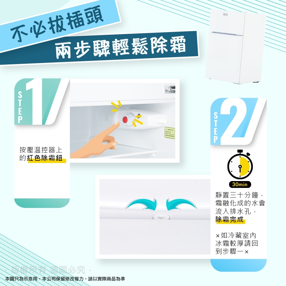 【Kolin 歌林】103公升一級能效雙門小冰箱KR-SE21031-W