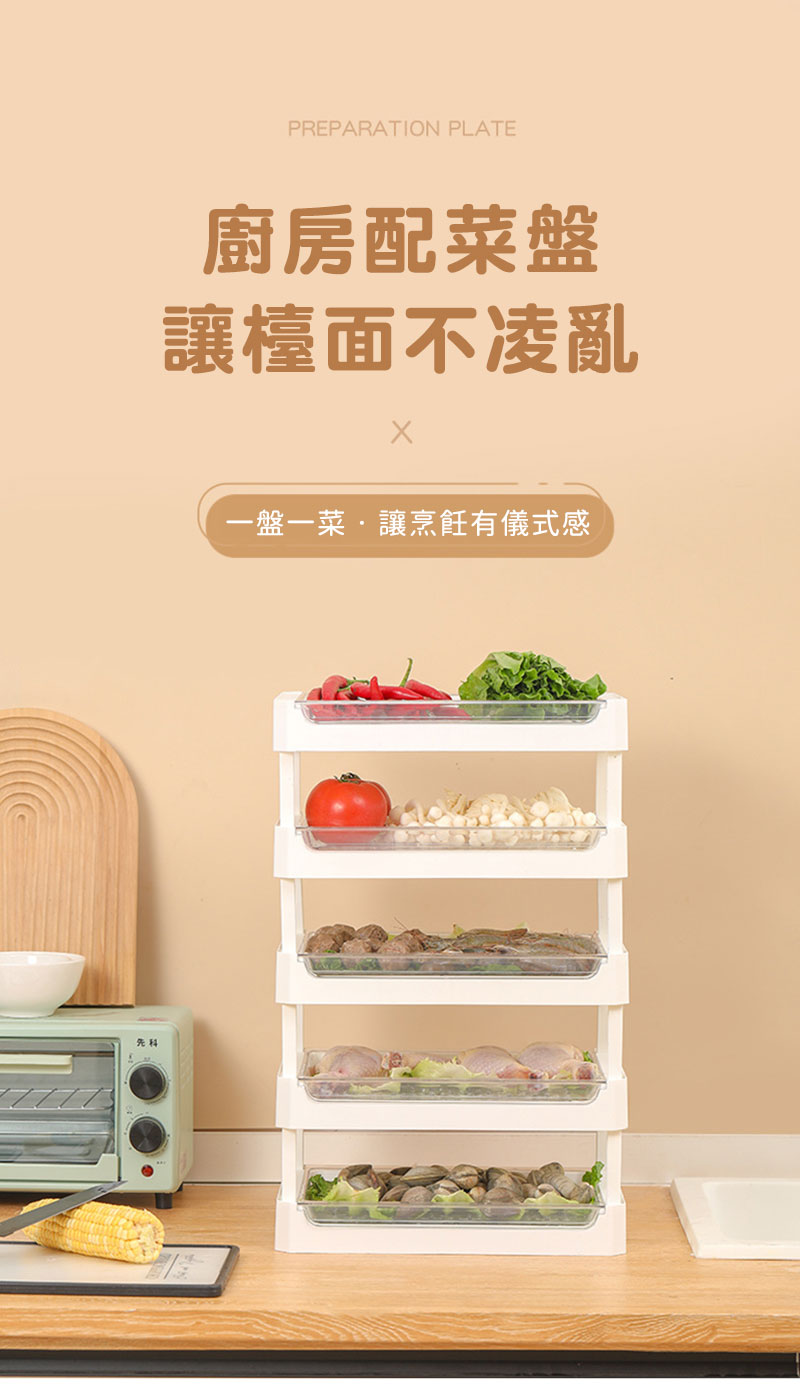 【居家cheaper】大款廚房堆疊配菜盤4組裝