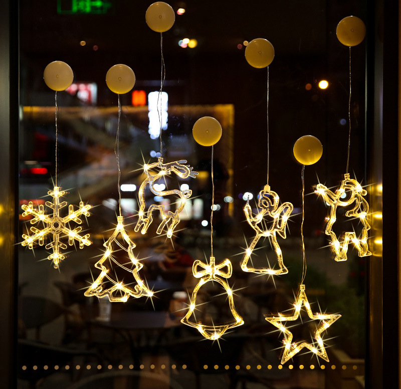       【好物良品】聖誕玻璃吸盤懸掛吊飾氣氛夜燈(10款任選｜露營派對房間
