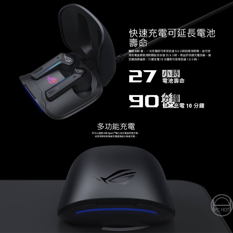 【ASUS華碩】ROG Cetra True Wireless 真無線藍芽耳機