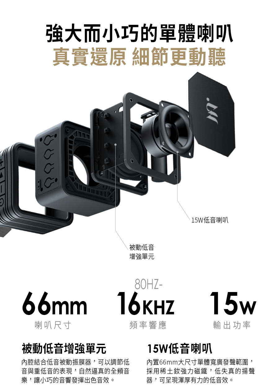 【Miuzic沐音】SoundBass X1 三維音場重低音防水藍牙喇叭