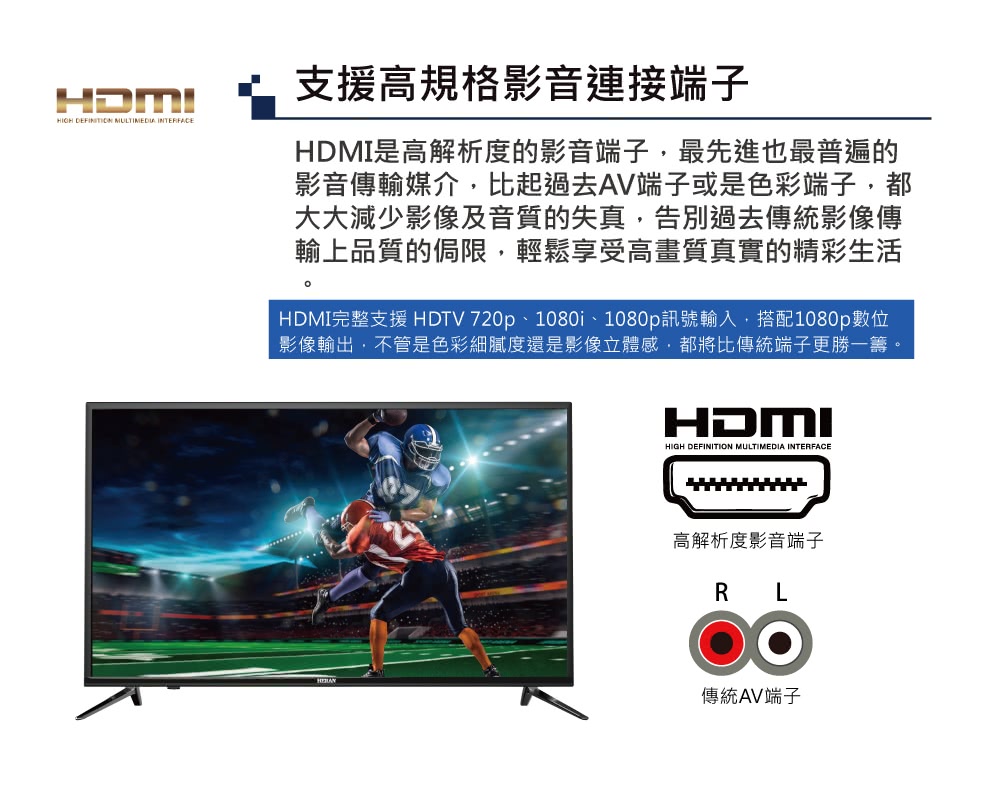       【HERAN 禾聯】43型 FHD低藍光液晶顯示器+視訊盒(HF-