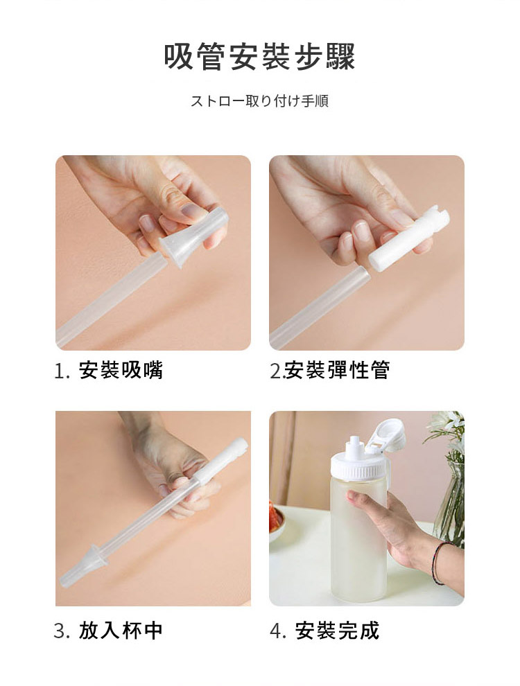 日系小雛菊 霧面 玻璃吸管隨行杯 500ml