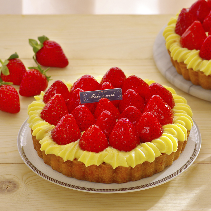 【LS手作甜點】法式草莓卡士達塔540g (6吋) 期間限定 採用新鮮大湖草莓