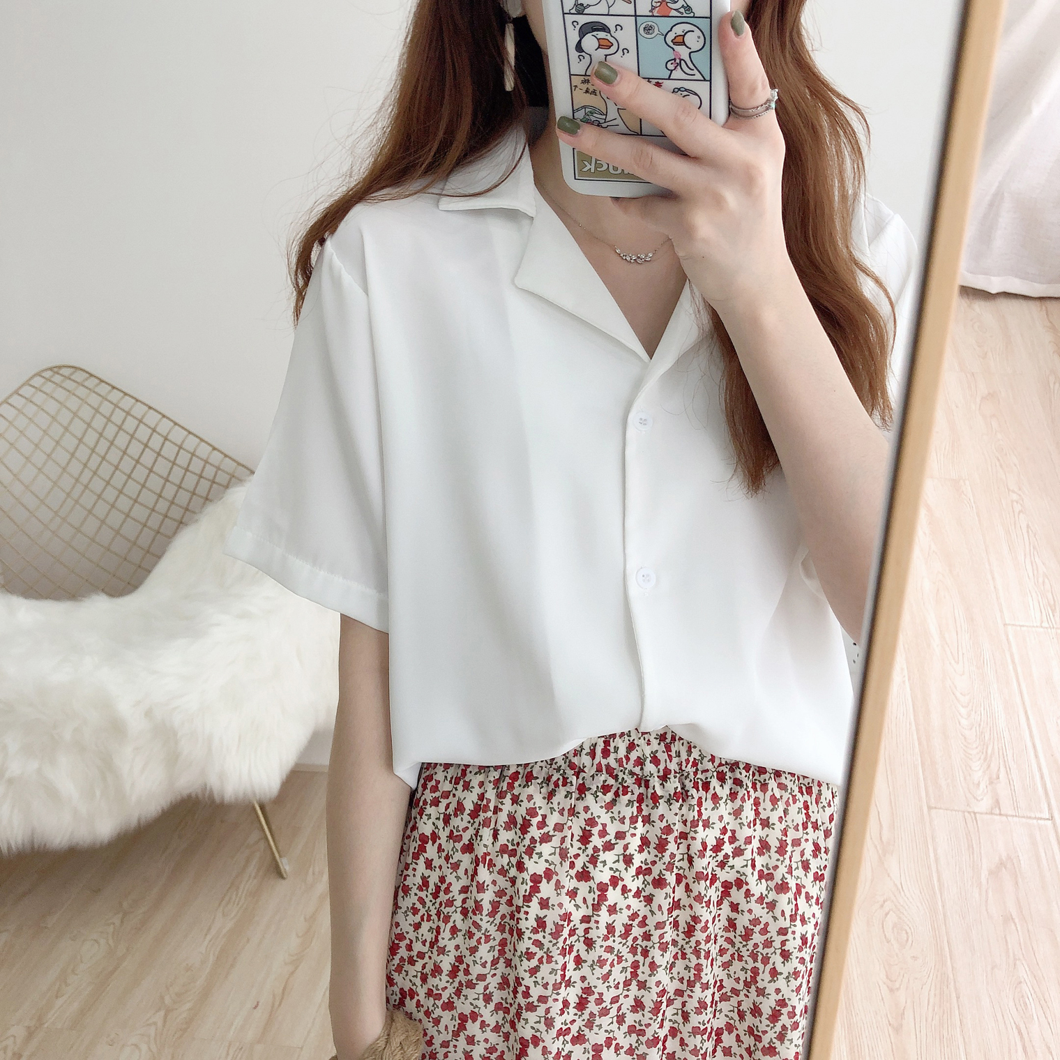 韓色系13色雪紡西裝領短袖襯衫 雪紡襯衫 雪紡上衣