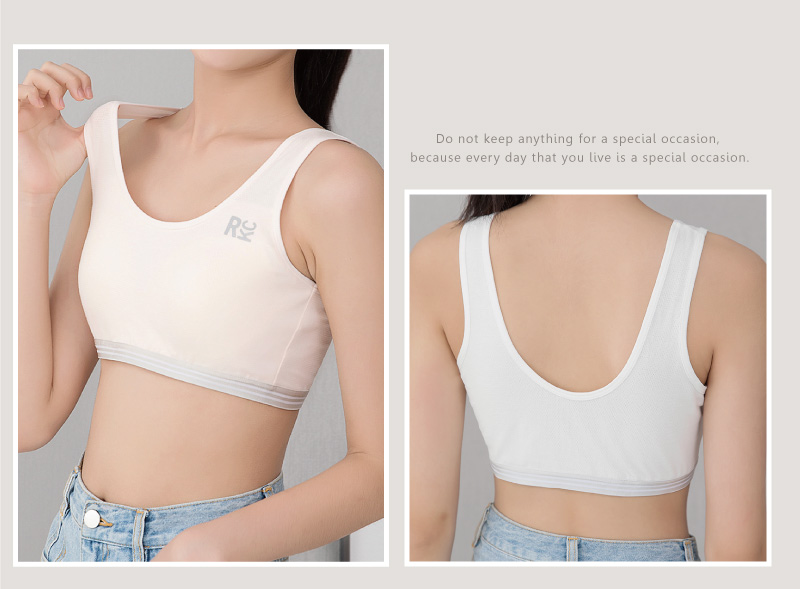 運動波浪邊無痕無鋼圈少女內衣 M-L 4款任選