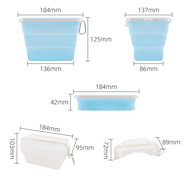 可微波食品級保鮮矽膠密封袋/保鮮盒/食物袋(1500ml/4色可選)