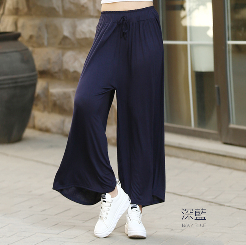      【RH】夏秋莫代爾休閒透氣高腰寬褲(單一尺碼可穿範圍很大7色任選)