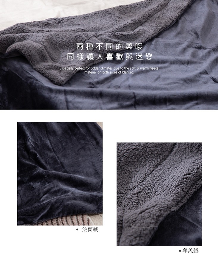 抗靜電加厚雙層法蘭絨x羊羔絨毯被