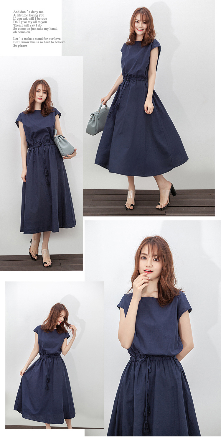 【Amore】日韓時尚氣質多色亞麻洋裝(輕鬆穿搭氣質單品)
