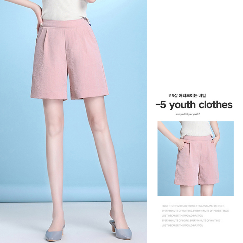 M-XXL日韓質感修身顯瘦涼爽輕薄短褲 冰絲褲 休閒褲 透氣鬆緊腰設計