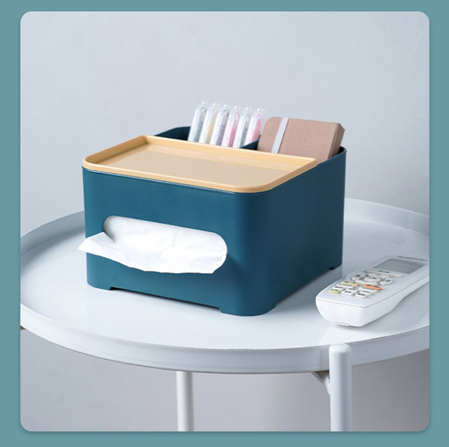 IDEA-桌面撞色紙巾收納盒