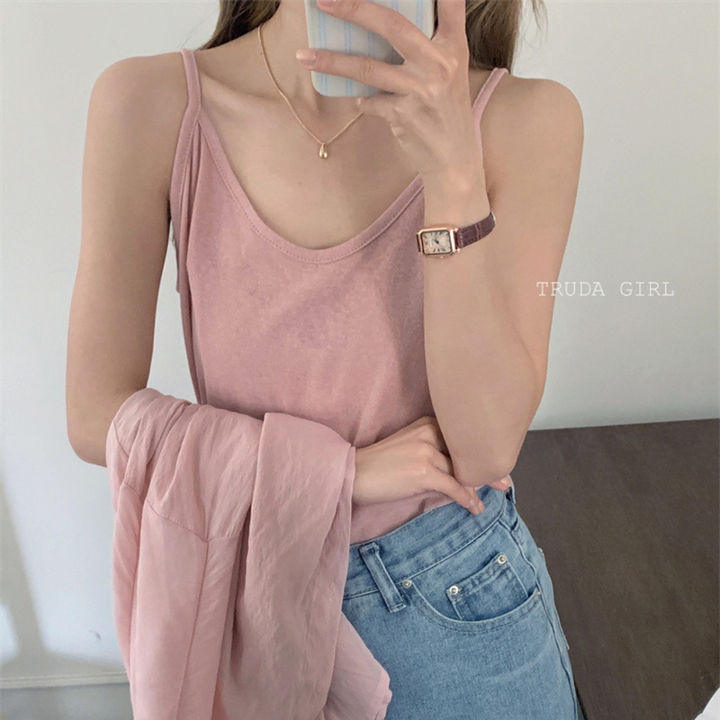 韓系清新透氣輕薄襯衫背心兩件式套裝 9色 春夏百搭款