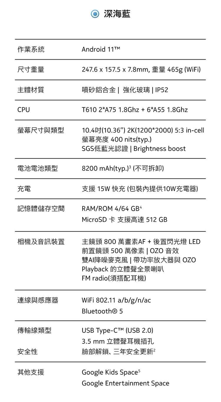 【NOKIA】T20 WiFi 10.4吋平板電腦 深海藍 (4G/64G)