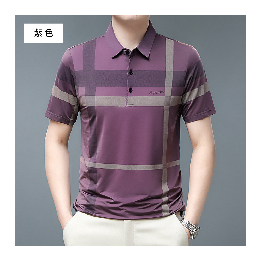 紳士線條冰絲透氣商務POLO衫-5色可選 XL-3XL 