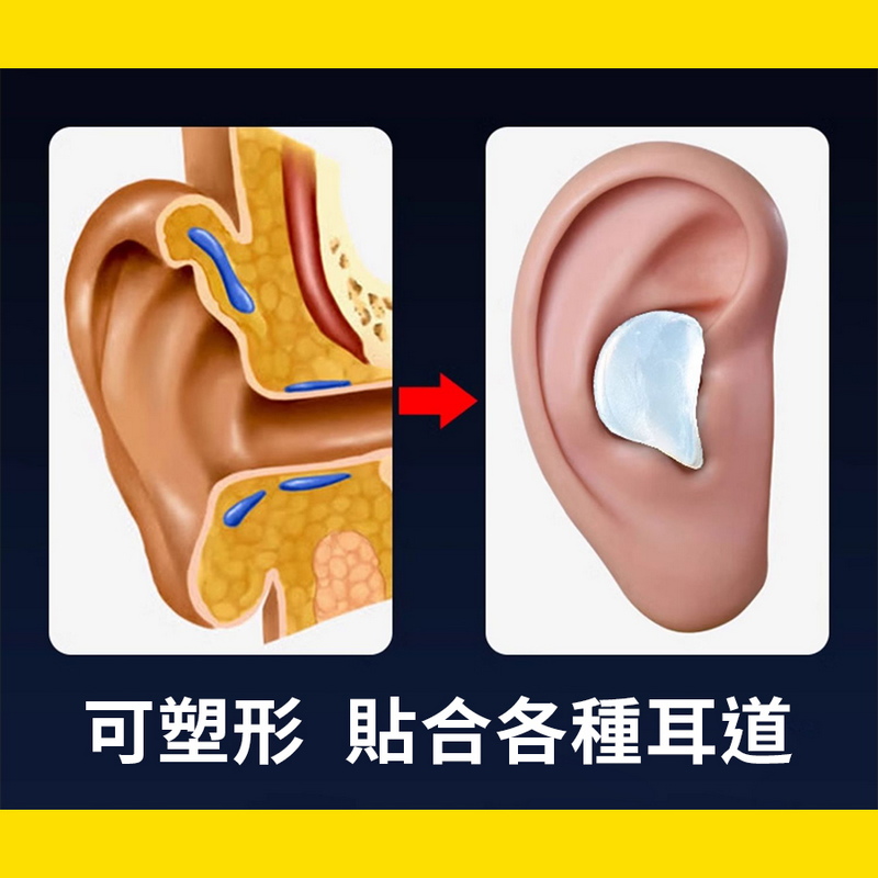 柔軟舒適隔音防噪透明矽膠耳塞 可水洗重複使用