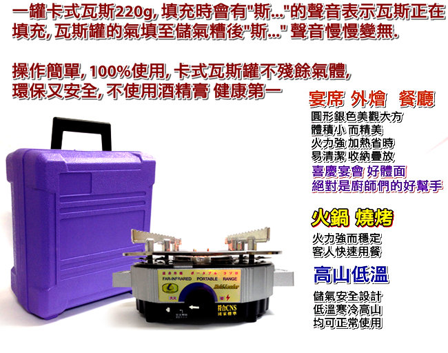       【金德恩】攜帶式儲氣式休閒爐附收納盒(安全壓力閥/卡式瓦斯罐)