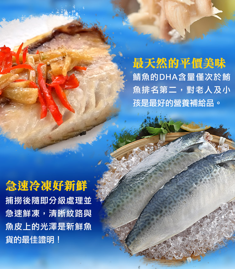 【享吃海鮮】南方澳現撈無鹽鯖魚 220g±10%/包
