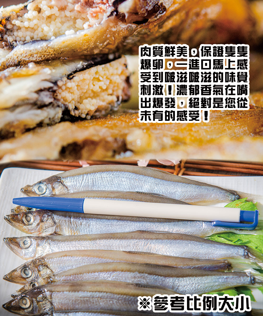 【鮮綠生活】挪威鮮凍爆卵柳葉魚(200g±10%包 約9尾/包)