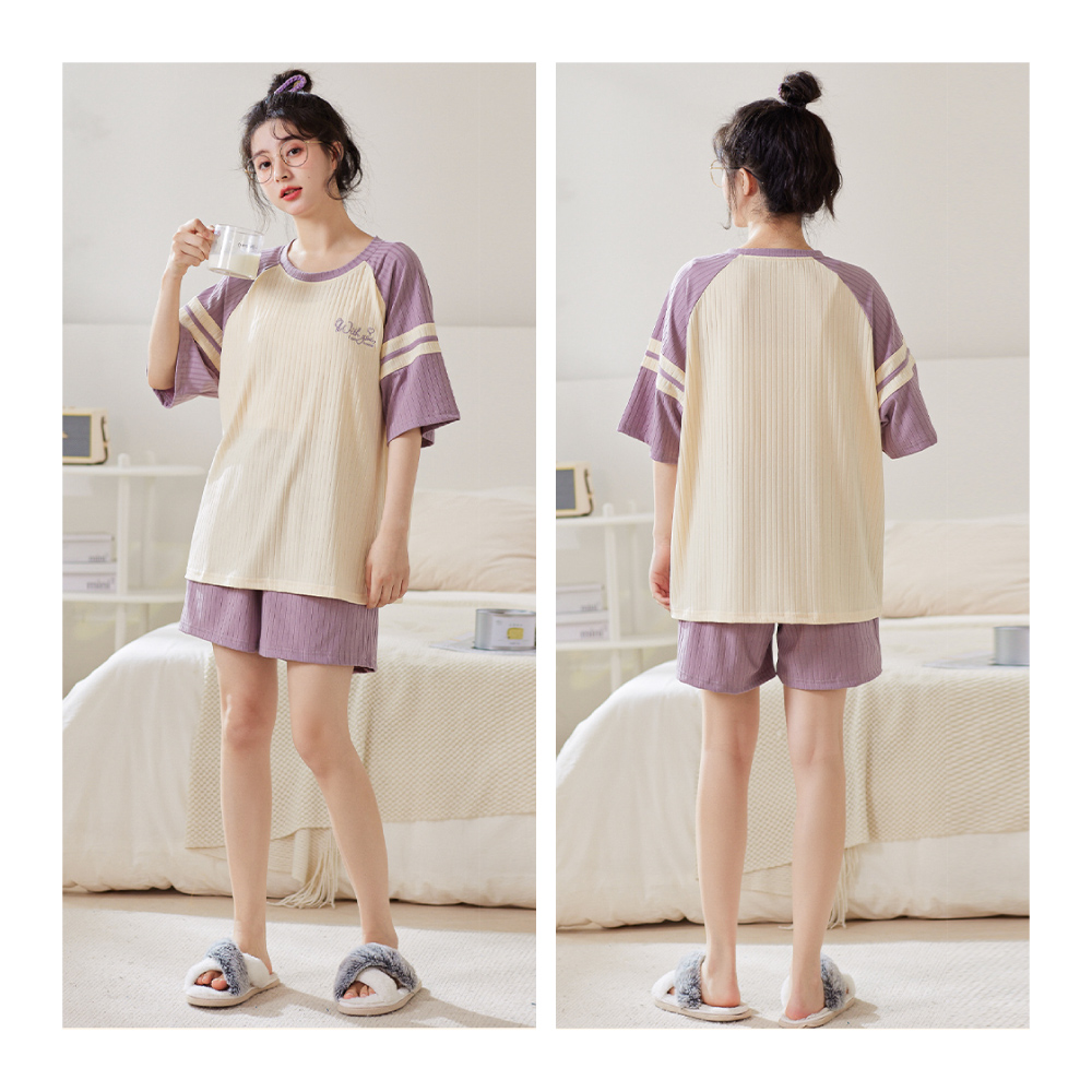 棉柔免穿Bra舒適鬆緊腰居家睡衣 4色可選 家居服 居家服