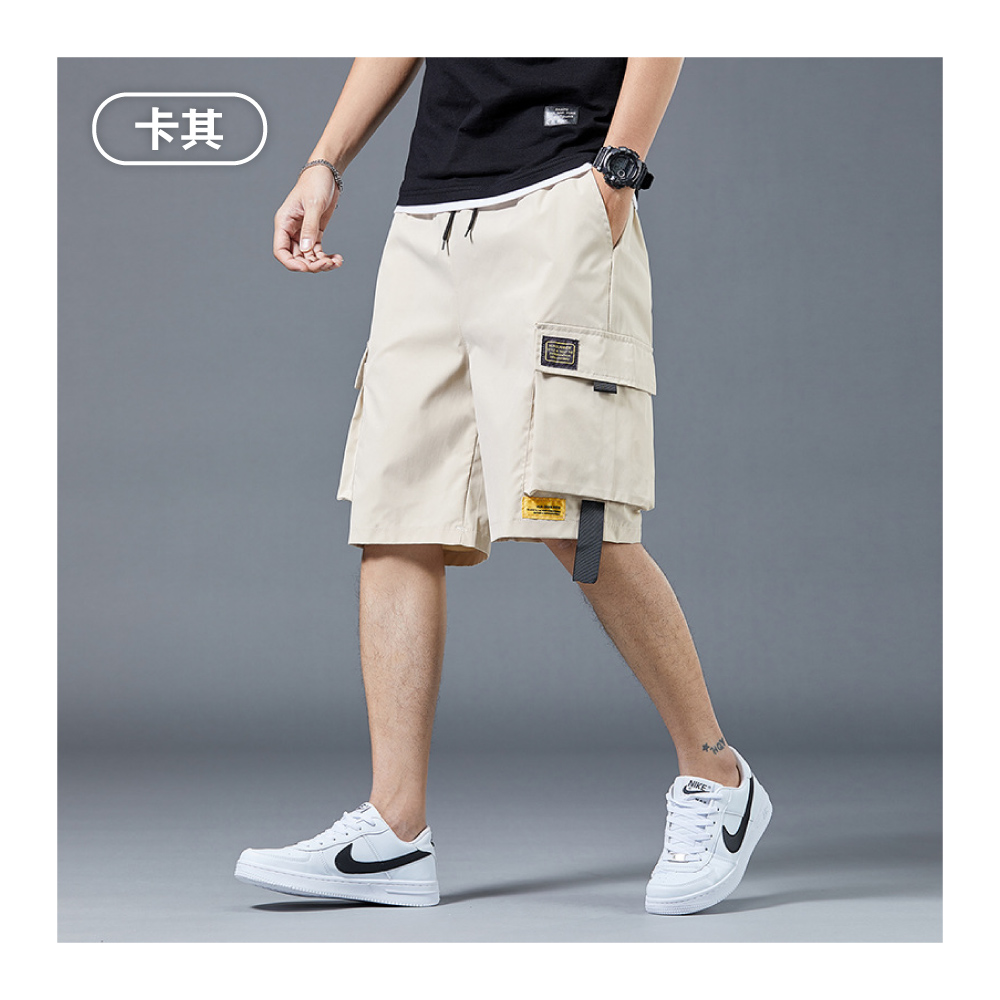 潮流美式工裝透氣寬鬆大口袋休閒短褲 3色可選 工作褲